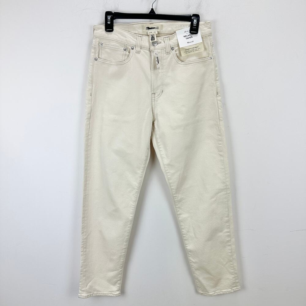 Madewell Relaxed Taper Jeans Mens Mid Rise Vintage Canvas Cream W 29 L 30 NWT - Picture 7 of 13